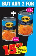 Koo Peach Slices/Halves In Syrup-2 x 410gm