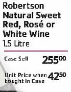 Robertson Natural Sweet Red, Rose or White Wine- Per Case