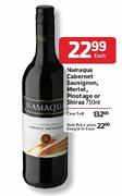 Namaqua Cabernet Sauvignon, Merlot, Pinotage or Shiraz- 750ml Each