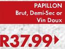 Papillon Brut, Demi-Sec Or Vin Doux-750ml