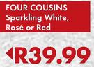 Four Cousins Sparkling White, Rose or Red-750ml