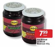 Koo Grated or Sliced Beetroot-450g Each