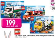 Lego City Tanker Truck,City Flatbed Truck Or City Cement Mixer-Each