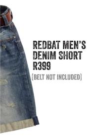 Redbat men's black denim shorts offer at Sportscene