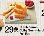 Dutch Farms Colby Semi-Hard Full Fat-227g