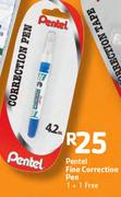 Pentel Fine Correction Pen 1+1 Free