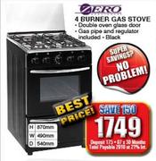 zero 4 plate gas stove