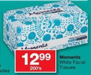 Moments White Facial Tissues-200's