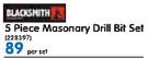 Blacksmith 5 Piece Masonary Drill Bit Set-Per Set