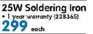 Weller 25W Soldering Iron-Each