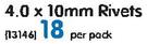 Fascor 4.0X10mm Rivets-Per Pack