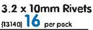 Fascor 3.2X10mm Rivets-Per Pack