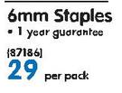 Stanley 6mm Staples-Per Pack