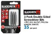Blacksmith 3 Pack Double Sided Screwdriver Bits-Per Pack
