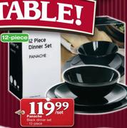 Panache 12 Piece Black Dinner Set-per Set