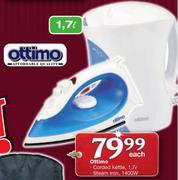 Ottimo Corded Kettle-1.7Ltr/ Steam Iron-1400W