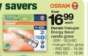 Osram Halogen Energy Saver Candle Globe-Each