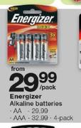 Energizer Alkaline Batteries -Per Pack