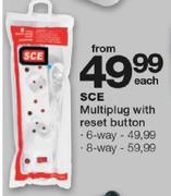 SCE Multiplug With Reset Button(6 Way)-Each