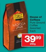 House Of Coffees Pure Ground Coffee Assorted - 250g 