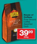 House Of Coffees Pure Ground Coffee Assorted- 250g 
