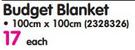 Budget Blanket-100x100cm Each