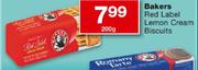 Bakers Red Label Lemon Cream Biscuits-200g Each