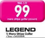 Legend Mens Stripe Golfer (Size: X-3XL)