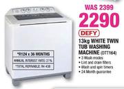 Defy White Twin Tub Washing Machine-13kg(DTT164)