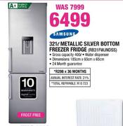 Samsung Metallic Silver Bottom Freezer Fridge-321Lttr(RB31FWJNDSS)