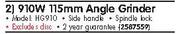 Ryobi 910W 115mm Angle Grinder-Each