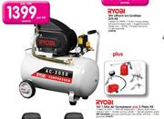 Ryobi 50L 1.5KW Air Compressor Plus 5 Piece Kit