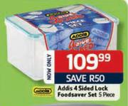 Addis 4 Sided Lock Foodsaver Set-5 Piece