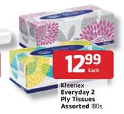 Kleenex Everyday 2 Ply Tissues Assorted-180's Each
