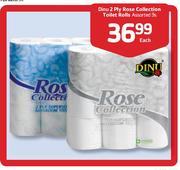 Dinu 2 Ply Rose Collectoin Toilet Rolls-9's Each