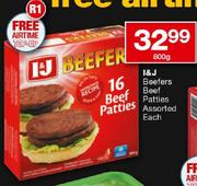 I&J Beefers Beef Patties-800gm