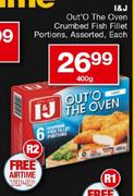 I&J Out'O The Oven Crumbed Fish Fillet Portions-400gm