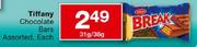 Tiffany Chocolate Bars-31gm/38gm Each