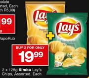 Simba Lay's Chips-2 x 125gm