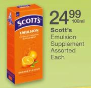 Scott's Emulsion Supplement Asssorted-100ml Each