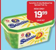 Sunshine D Lite Medium Fat Spread Tub-1Kg