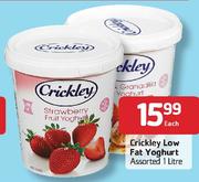 Crickley Low Fat Yoghurt-1Ltr Each