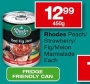 Rhodes Peach/Strawberry/Fig/Melon Marmalade-450g Each