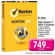 Norton 360 Version 7 2013 3 License Each