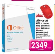 Microsoft Office Home and Business Plus Wireless Mouse-Each
