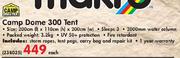 Camp Master Camp Dome 300 Tent-Each 