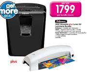 Fellowes M8C Shredder+ Lunar A4 Laminator Bundle-Per Bundle