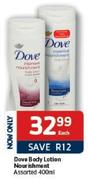 Dove Body Lotion Nourishment-400ml Each