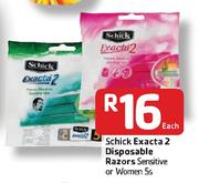 Schick Exacta 2 Disposable Razors Sensitive Or Women-5's Each