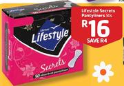 Lifestyle Secrets Pantyliners-50's